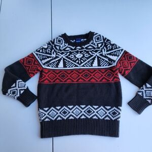 GAP VTG Black Red White Chunky Knit Sweater Heavy Top Boys Size M 8